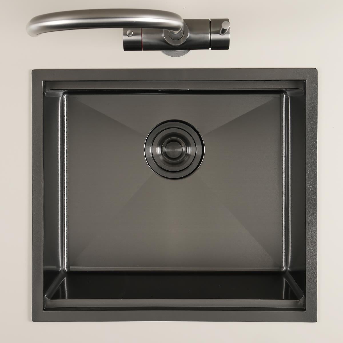 Allure El Yapımı PVD Eviye Seti 49x44 cm Siyah (Black)