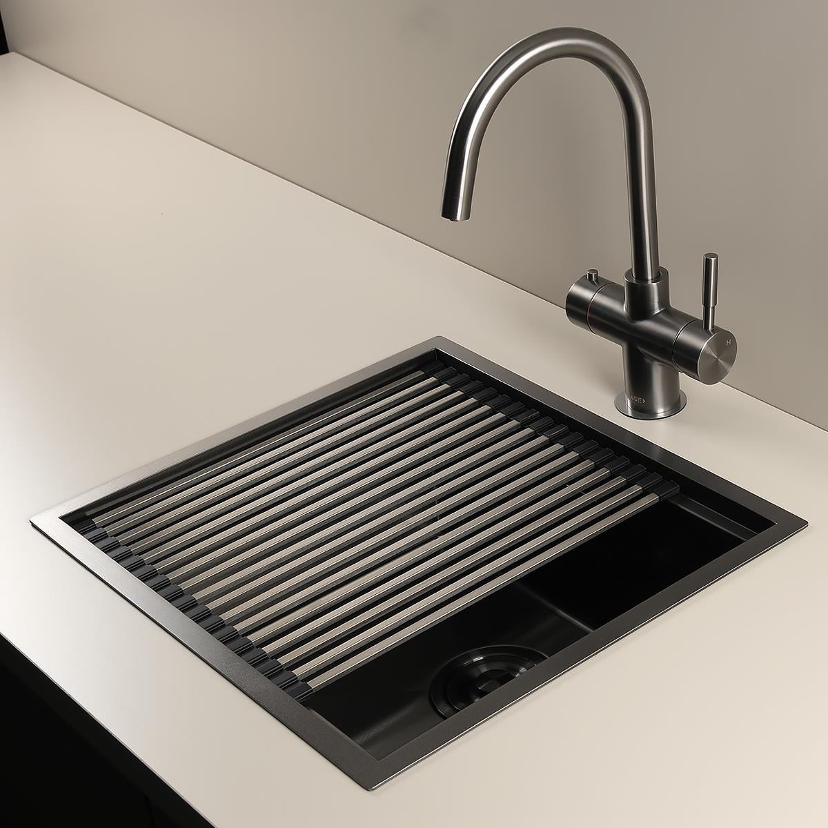 Allure El Yapımı PVD Eviye Seti 49x44 cm Siyah (Black)