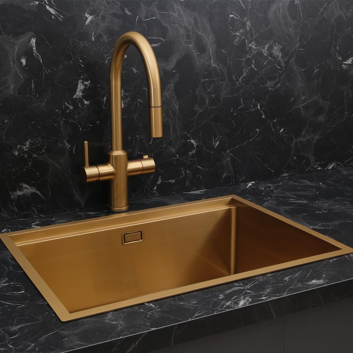 Allure El Yapımı PVD Eviye Seti 60x44 cm Altın (Gold)