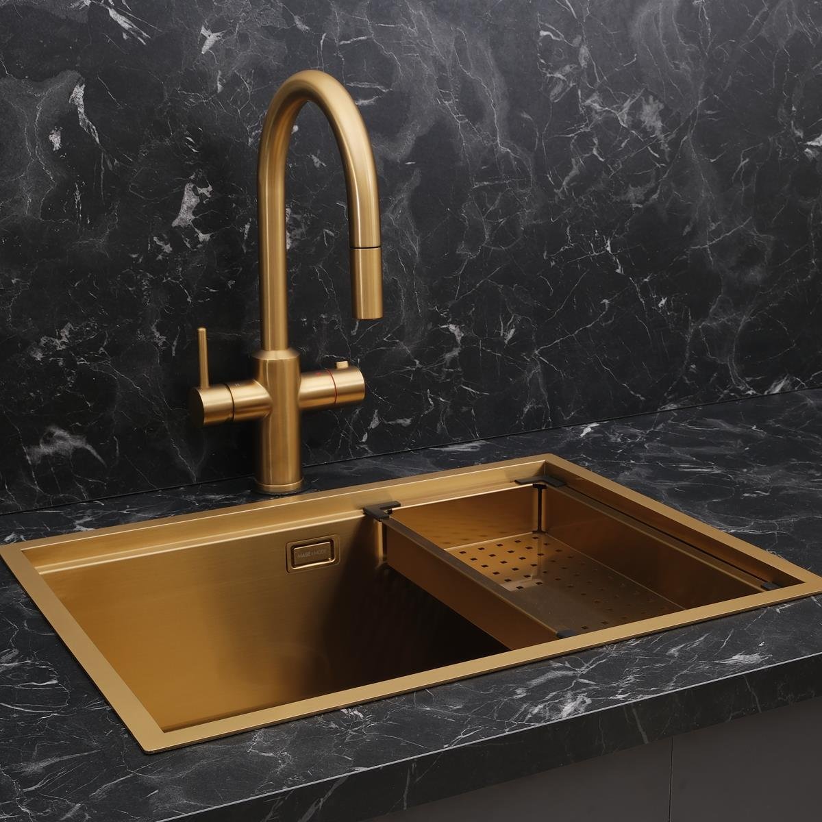Allure El Yapımı PVD Eviye Seti 60x44 cm Altın (Gold)
