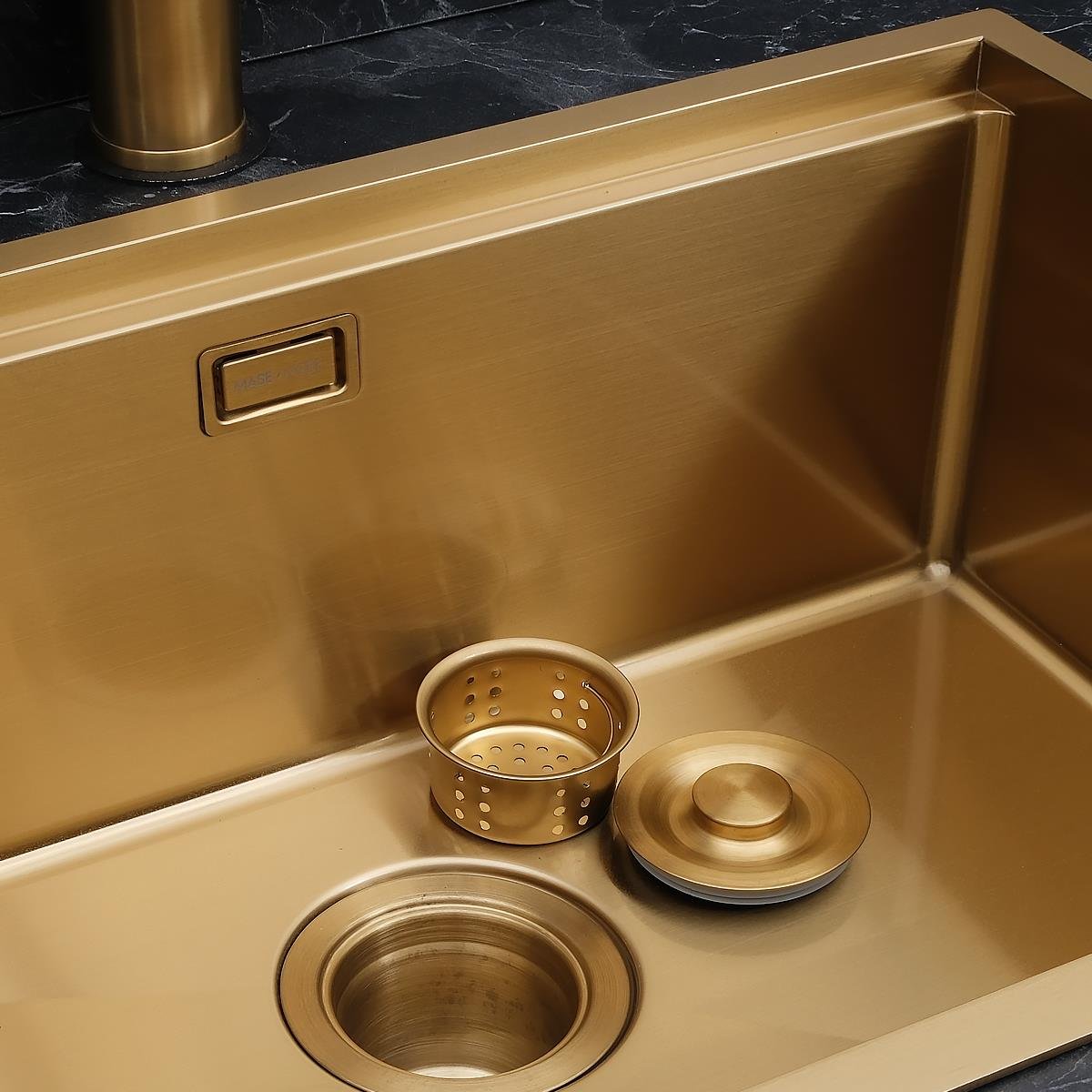 Allure El Yapımı PVD Eviye Seti 60x44 cm Altın (Gold)