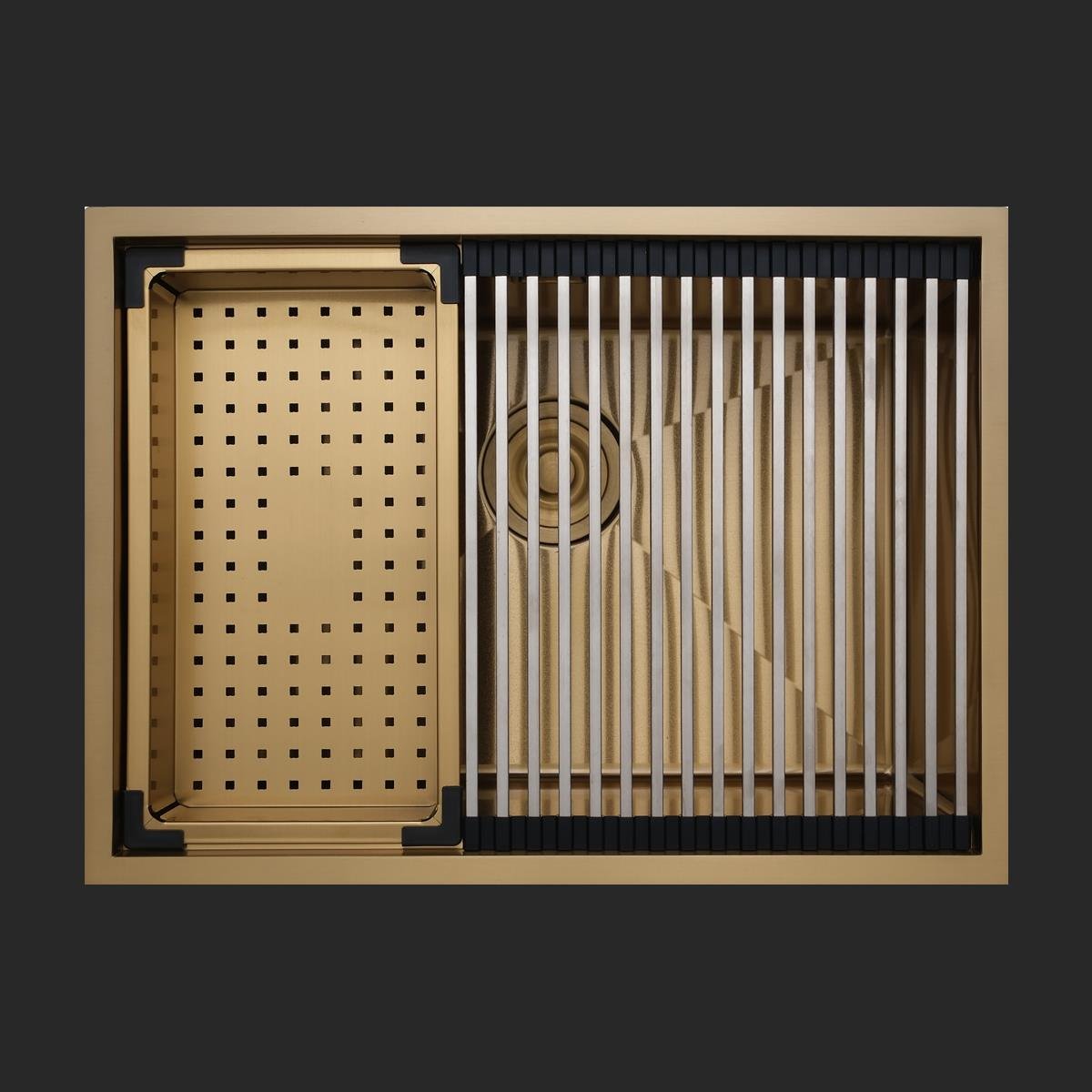 Allure El Yapımı PVD Eviye Seti 60x44 cm Altın (Gold)