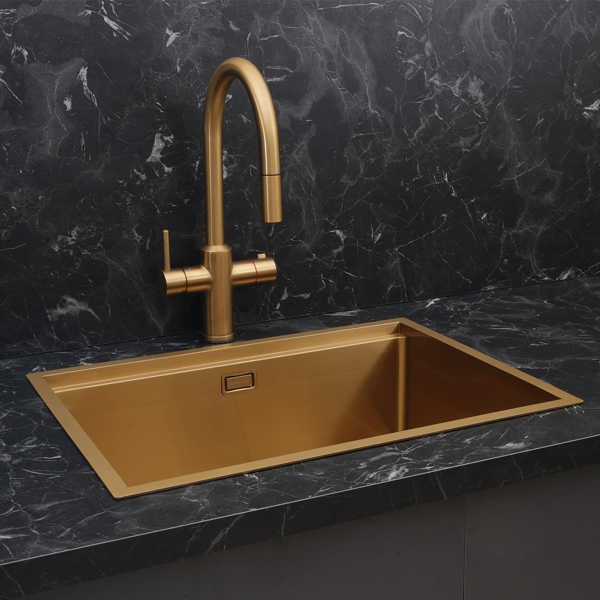 Allure El Yapımı PVD Eviye Seti 60x44 cm Altın (Gold)