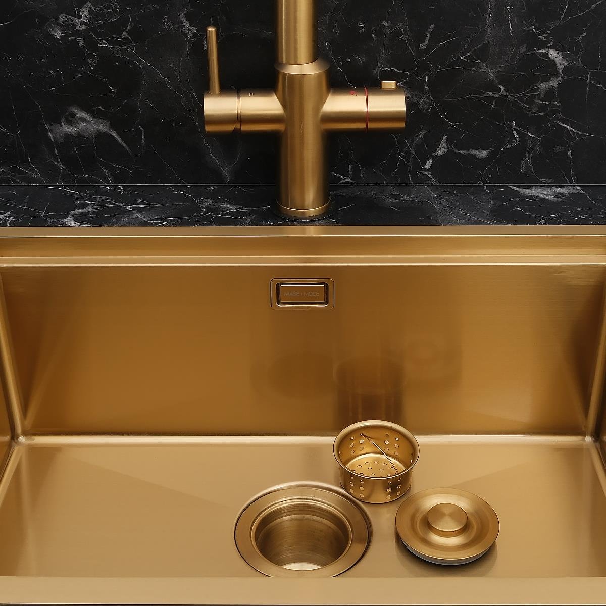 Allure El Yapımı PVD Eviye Seti 60x44 cm Altın (Gold)