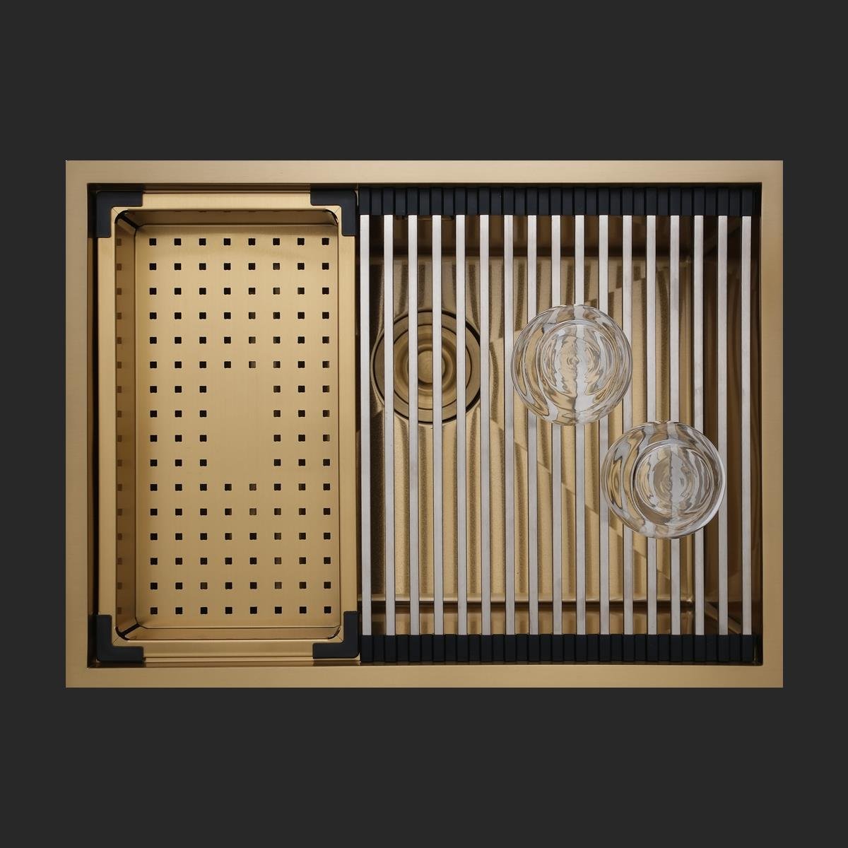 Allure El Yapımı PVD Eviye Seti 60x44 cm Altın (Gold)