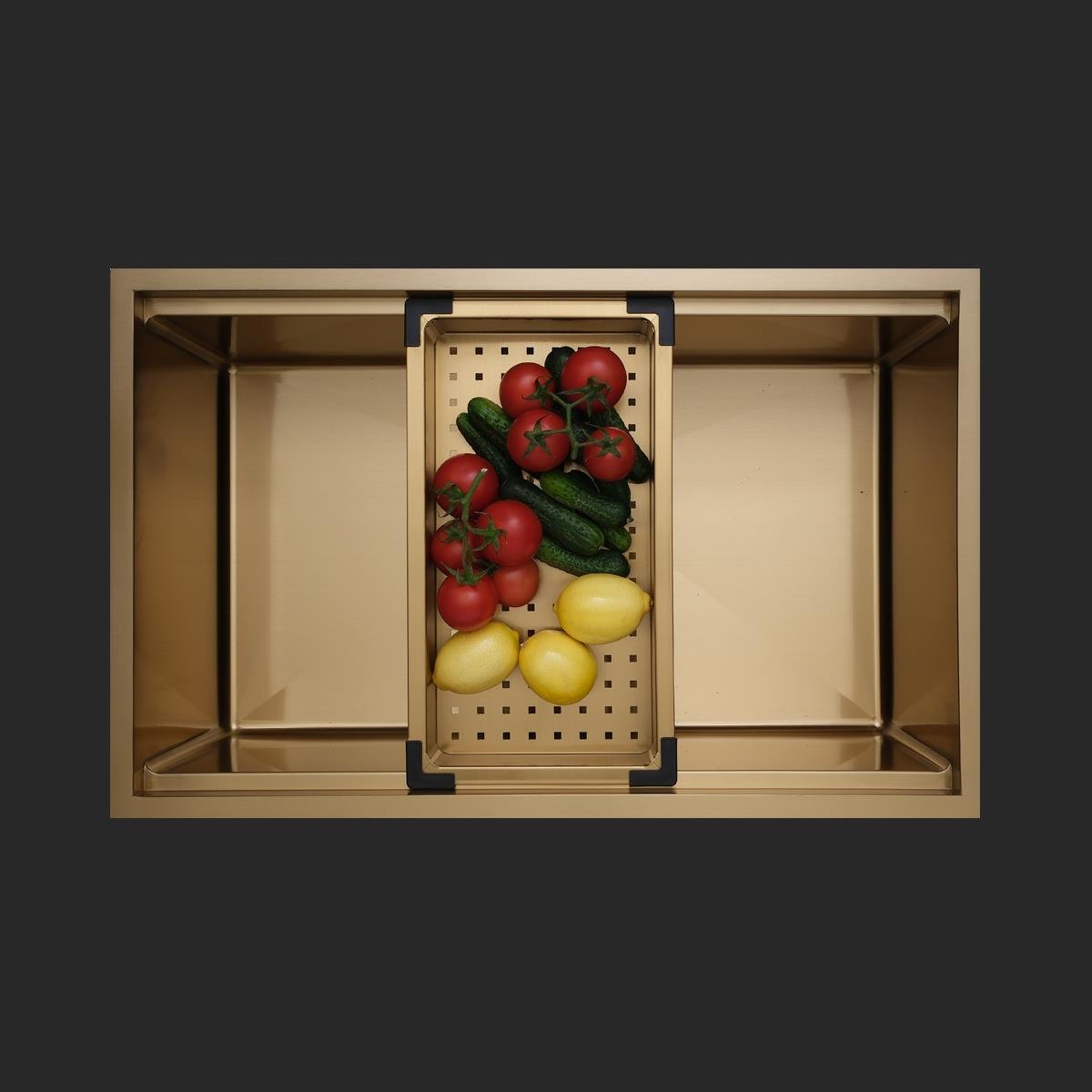 Allure El Yapımı PVD  Eviye Seti 70x44 cm Altın (Gold)
