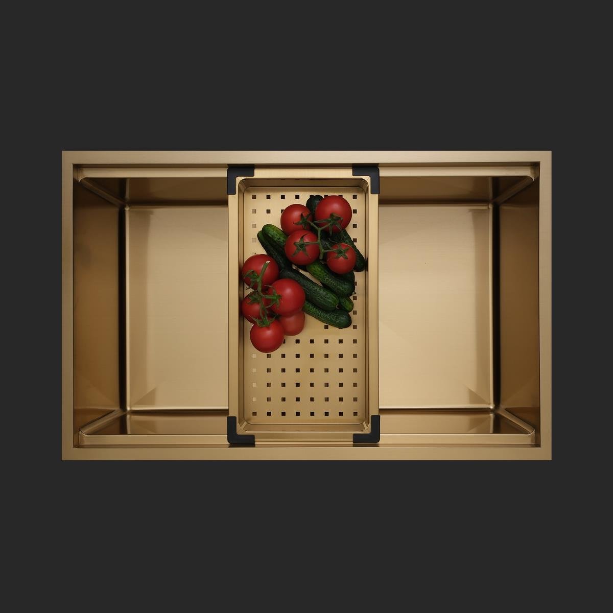 Allure El Yapımı PVD  Eviye Seti 70x44 cm Altın (Gold)