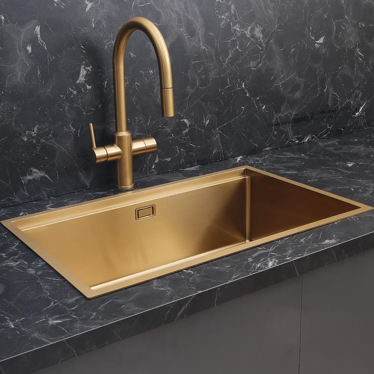 Allure El Yapımı PVD  Eviye Seti 70x44 cm Altın (Gold)