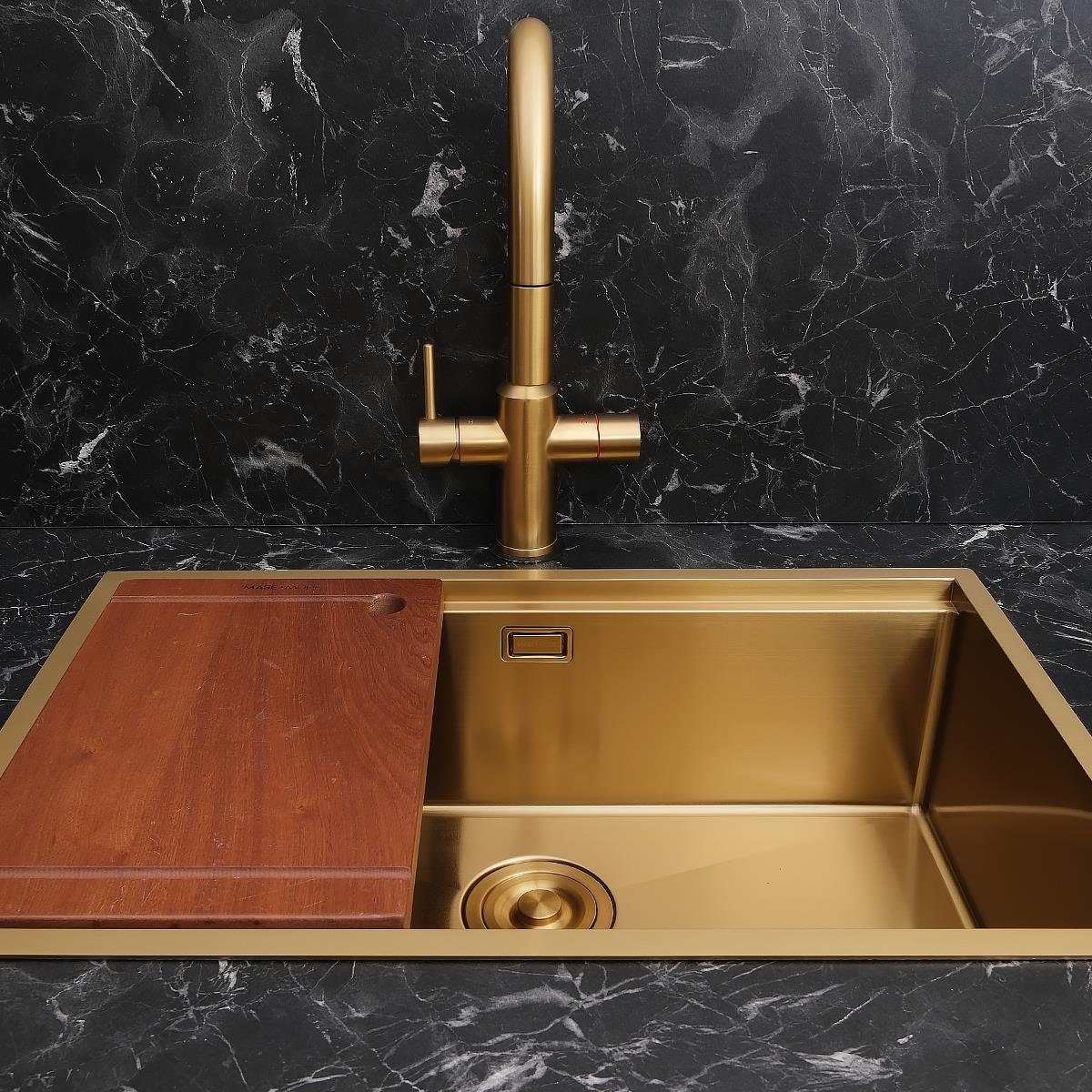 Allure El Yapımı PVD  Eviye Seti 70x44 cm Altın (Gold)