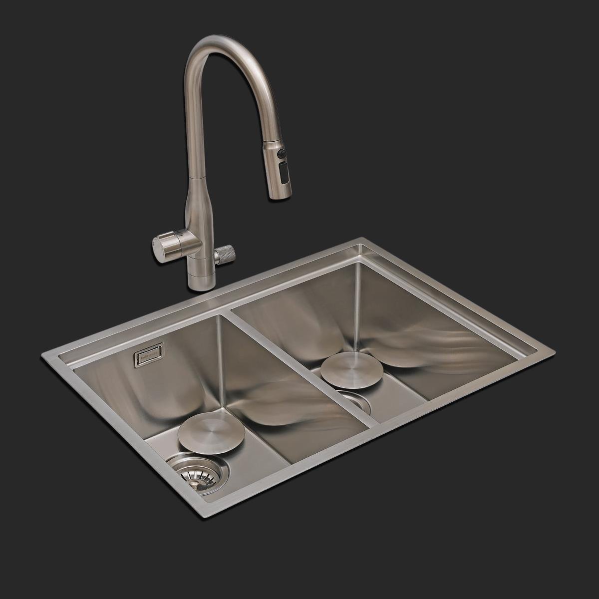 Asola El Yapımı  Eviye Seti 65x48 cm Inoks (Chrome)