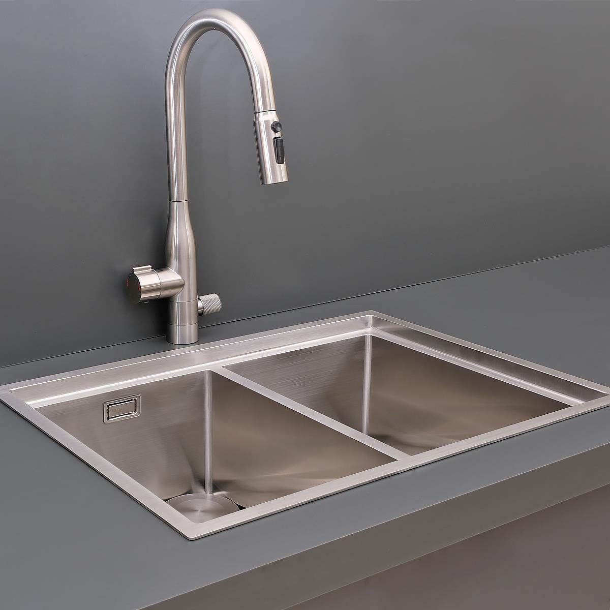 Asola El Yapımı  Eviye Seti 65x48 cm Inoks (Chrome)