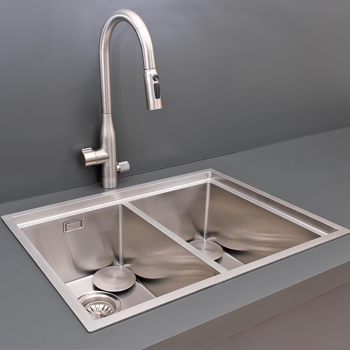 Asola El Yapımı  Eviye Seti 65x48 cm Inoks (Chrome)