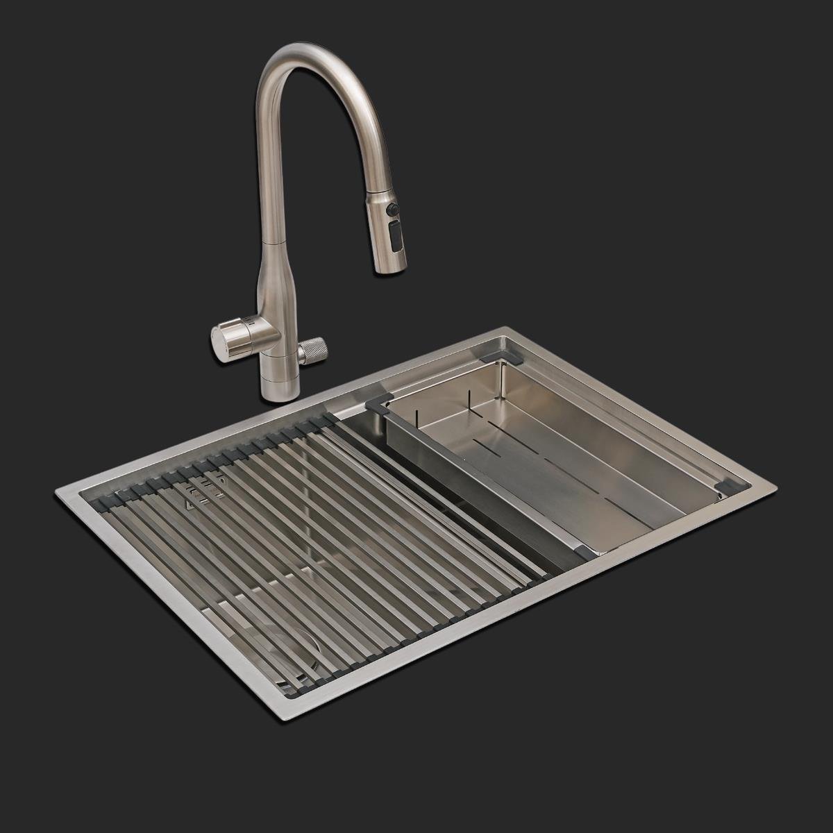 Asola El Yapımı  Eviye Seti 65x48 cm Inoks (Chrome)