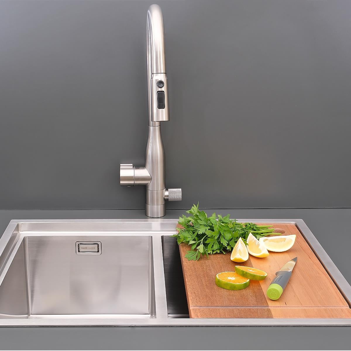 Asola El Yapımı  Eviye Seti 65x48 cm Inoks (Chrome)