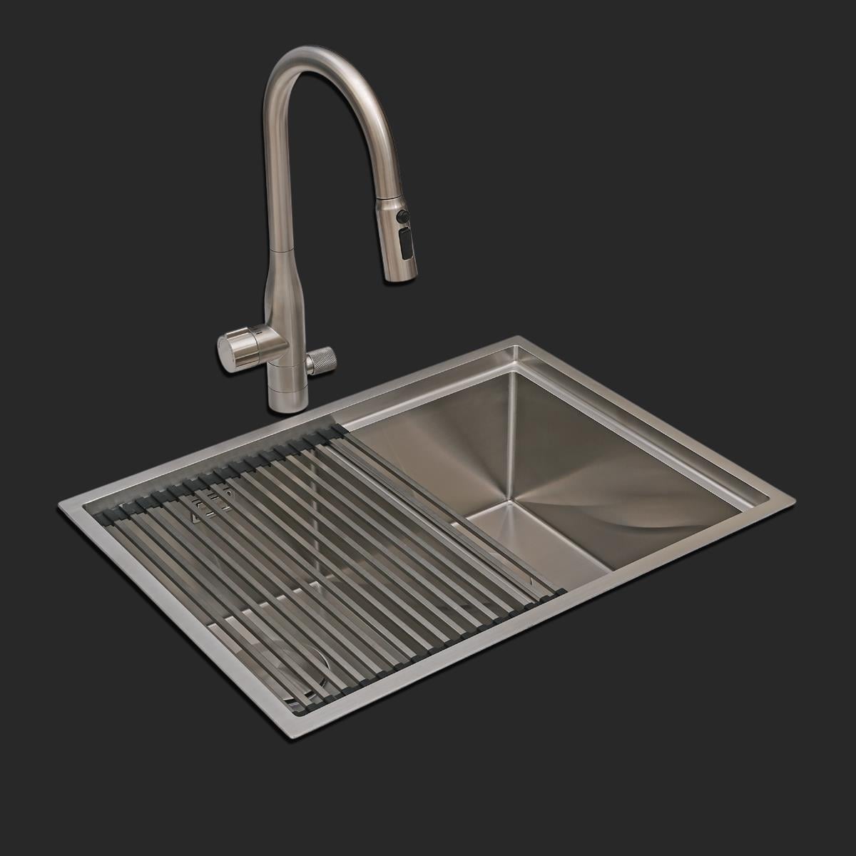 Asola El Yapımı  Eviye Seti 65x48 cm Inoks (Chrome)