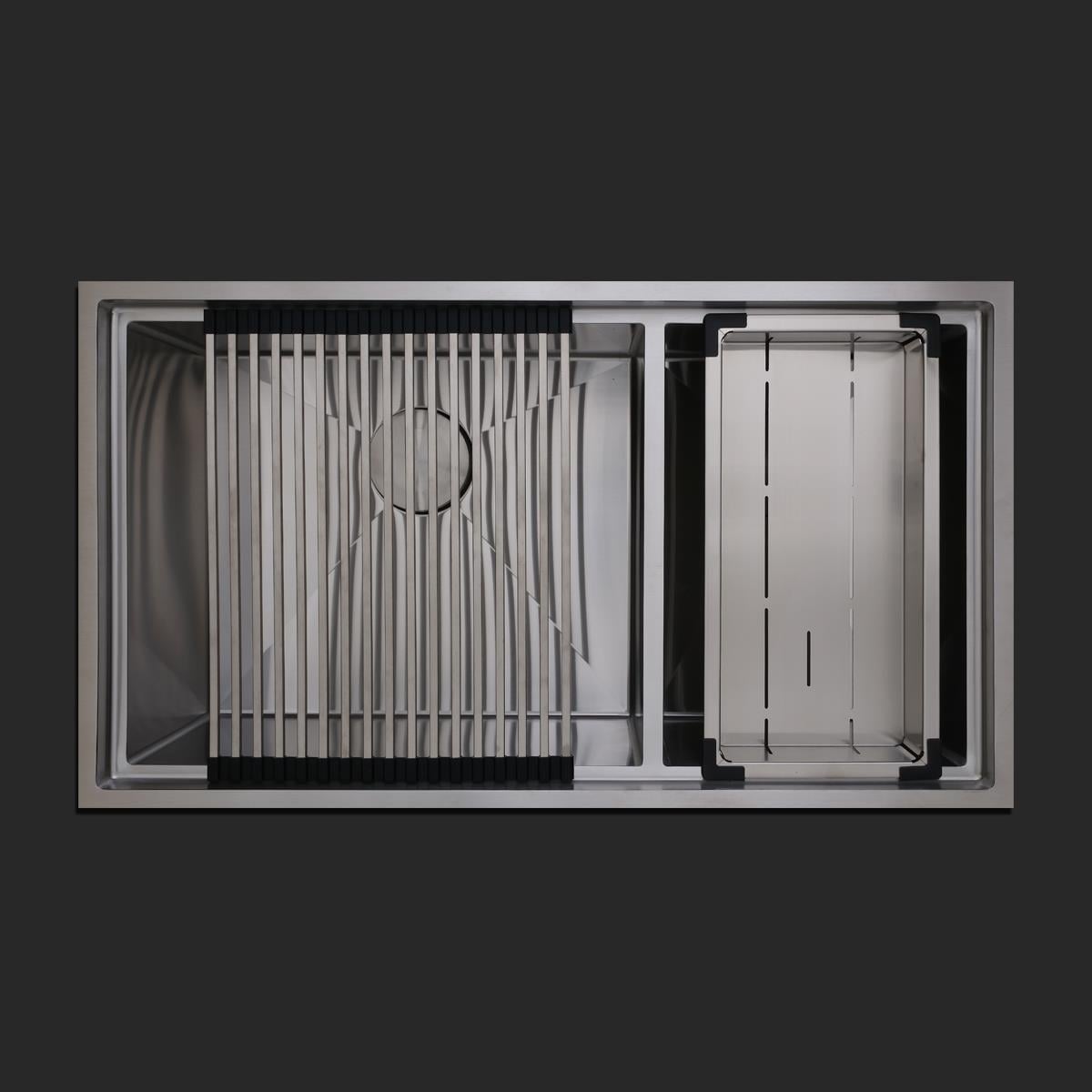 Asola El Yapımı  Eviye Seti 85x48 cm Inoks (Chrome)