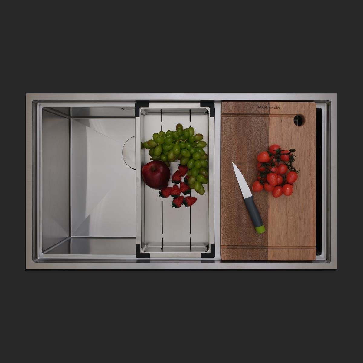 Asola El Yapımı  Eviye Seti 85x48 cm Inoks (Chrome)