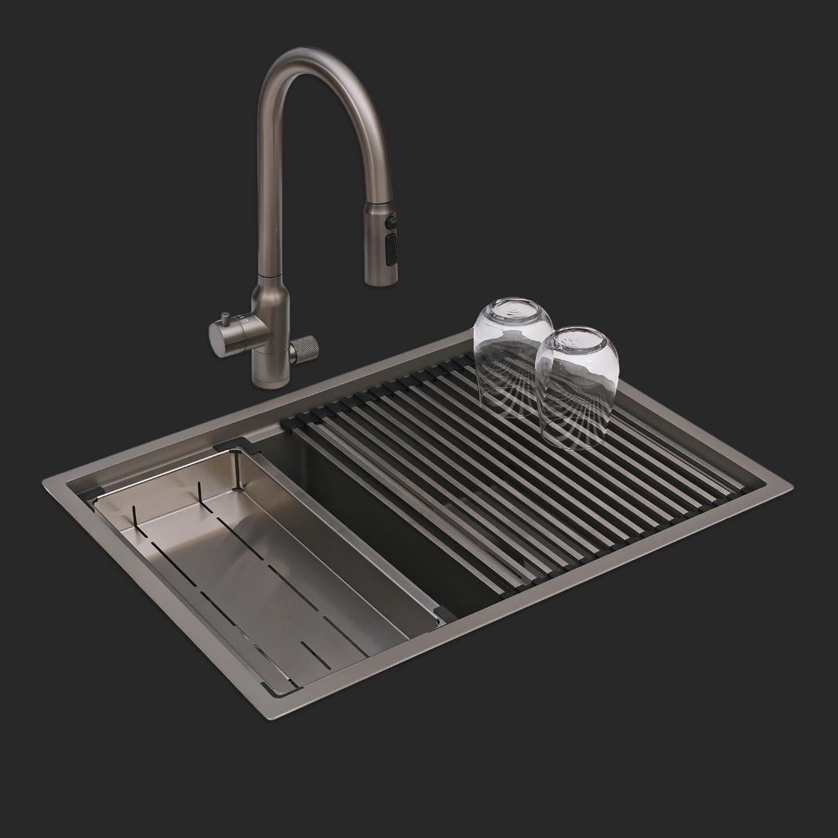 Asola El Yapımı Nano Eviye Seti 65x48 cm Mat Gri (Gun Grey)