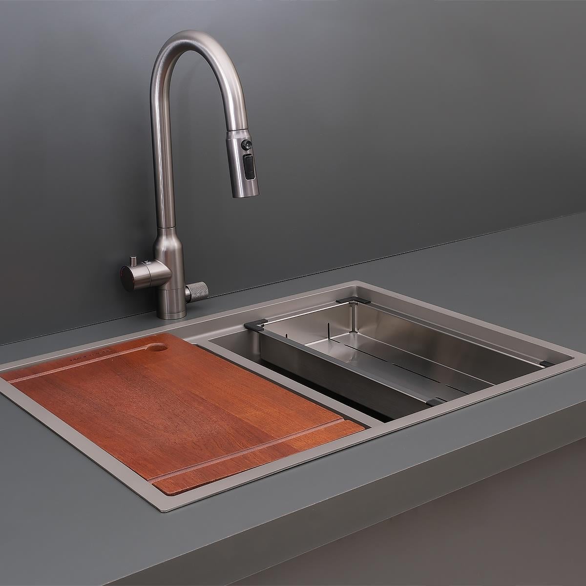 Asola El Yapımı Nano Eviye Seti 65x48 cm Mat Gri (Gun Grey)