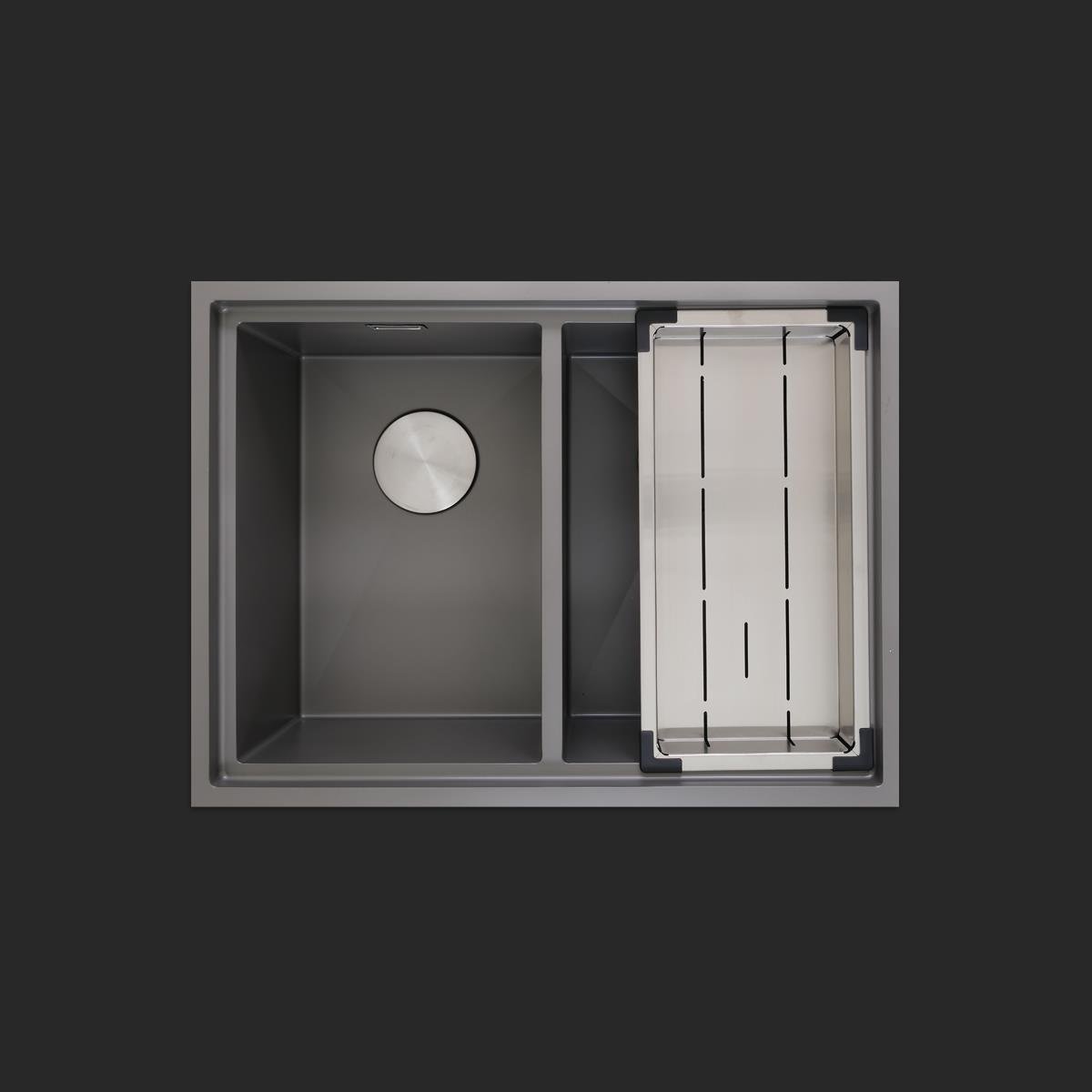 Asola El Yapımı Nano Eviye Seti 65x48 cm Mat Gri (Gun Grey)