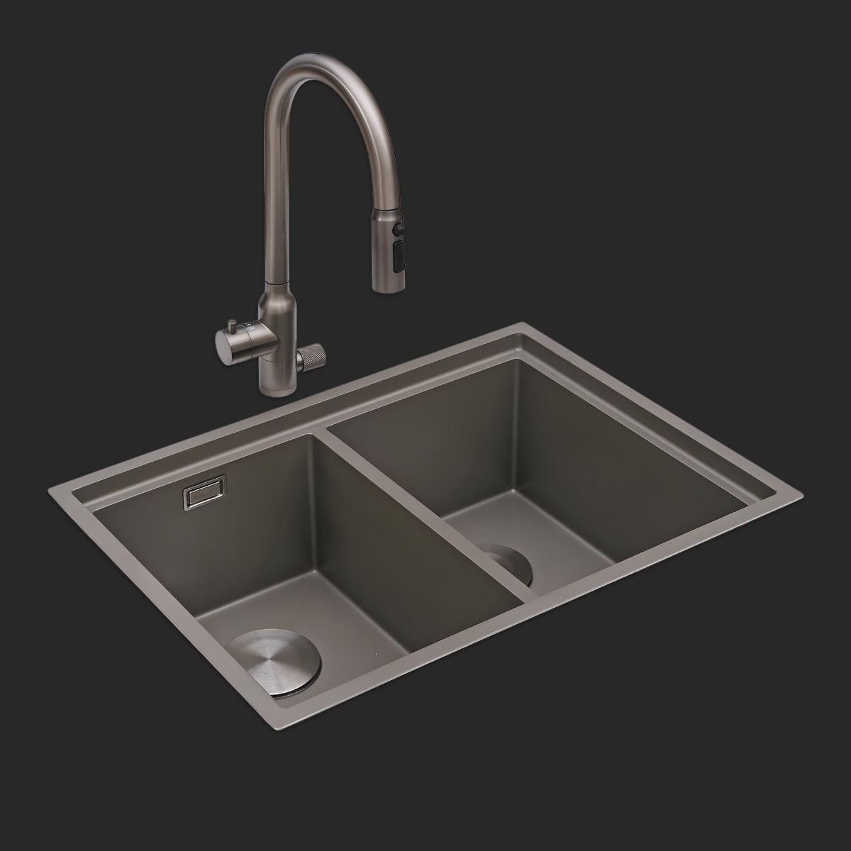 Asola El Yapımı Nano Eviye Seti 65x48 cm Mat Gri (Gun Grey)