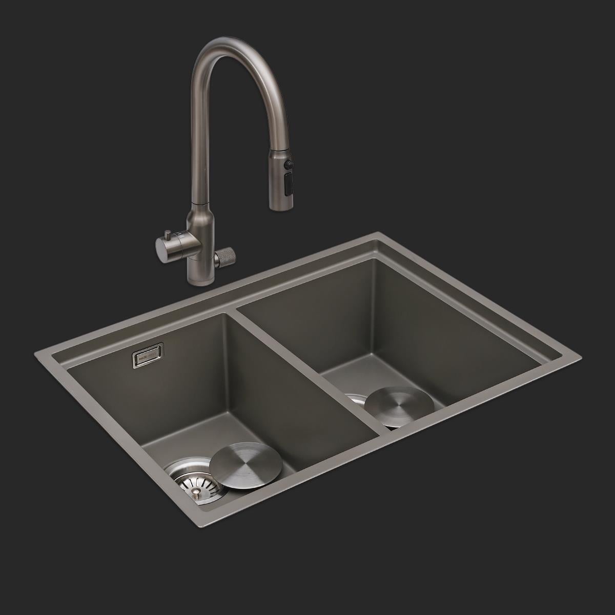 Asola El Yapımı Nano Eviye Seti 65x48 cm Mat Gri (Gun Grey)