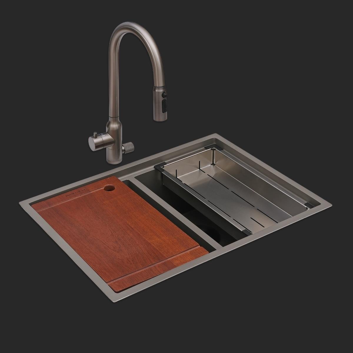 Asola El Yapımı Nano Eviye Seti 65x48 cm Mat Gri (Gun Grey)