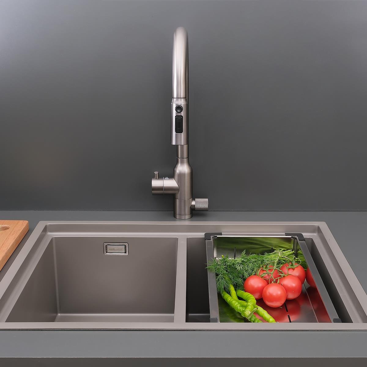 Asola El Yapımı Nano Eviye Seti 65x48 cm Mat Gri (Gun Grey)