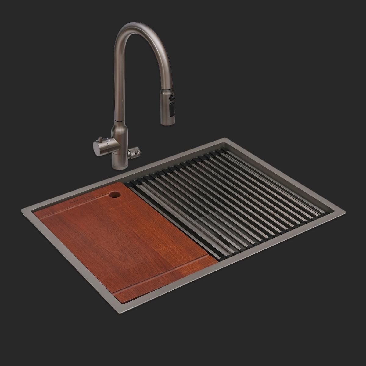 Asola El Yapımı Nano Eviye Seti 65x48 cm Mat Gri (Gun Grey)