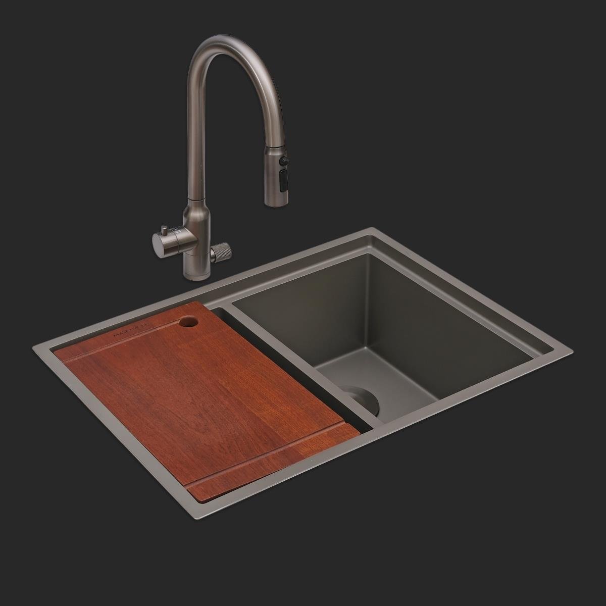 Asola El Yapımı Nano Eviye Seti 65x48 cm Mat Gri (Gun Grey)