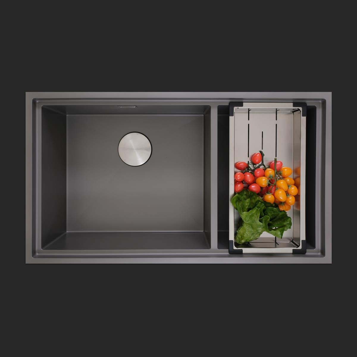 Asola El Yapımı Nano Eviye Seti 85x48 cm Mat Gri (Gun Grey)