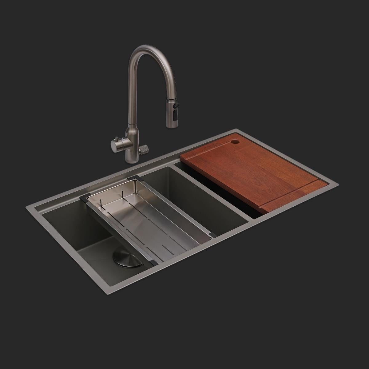 Asola El Yapımı Nano Eviye Seti 85x48 cm Mat Gri (Gun Grey)