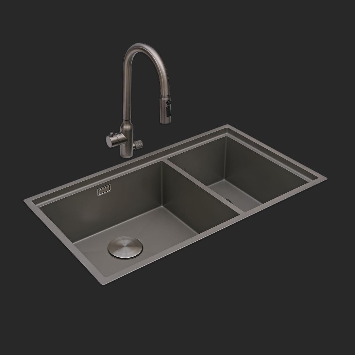 Asola El Yapımı Nano Eviye Seti 85x48 cm Mat Gri (Gun Grey)