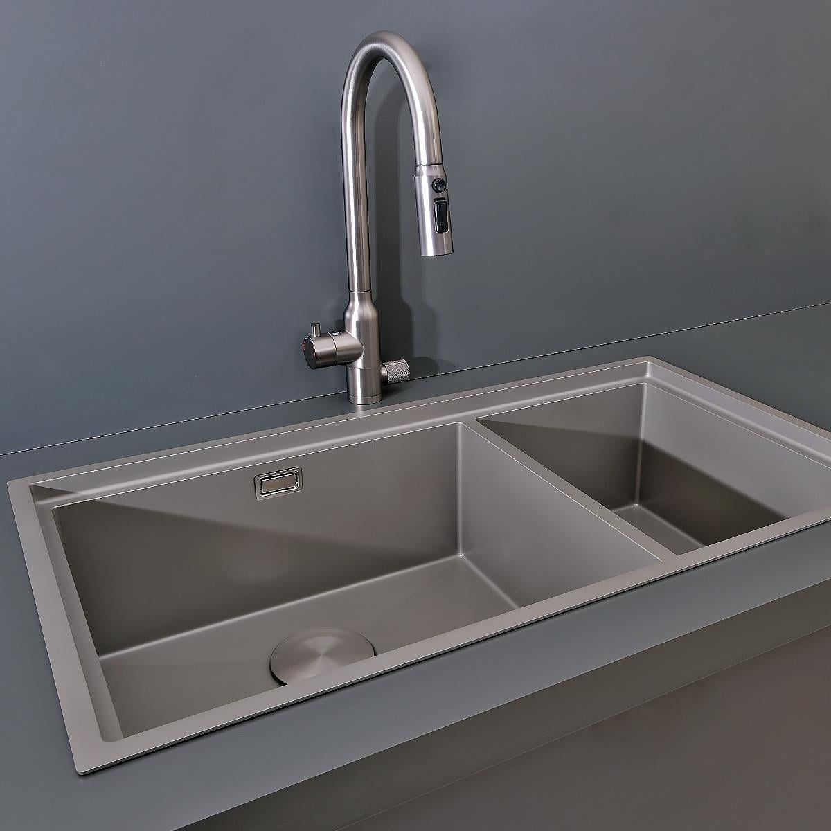 Asola El Yapımı Nano Eviye Seti 85x48 cm Mat Gri (Gun Grey)