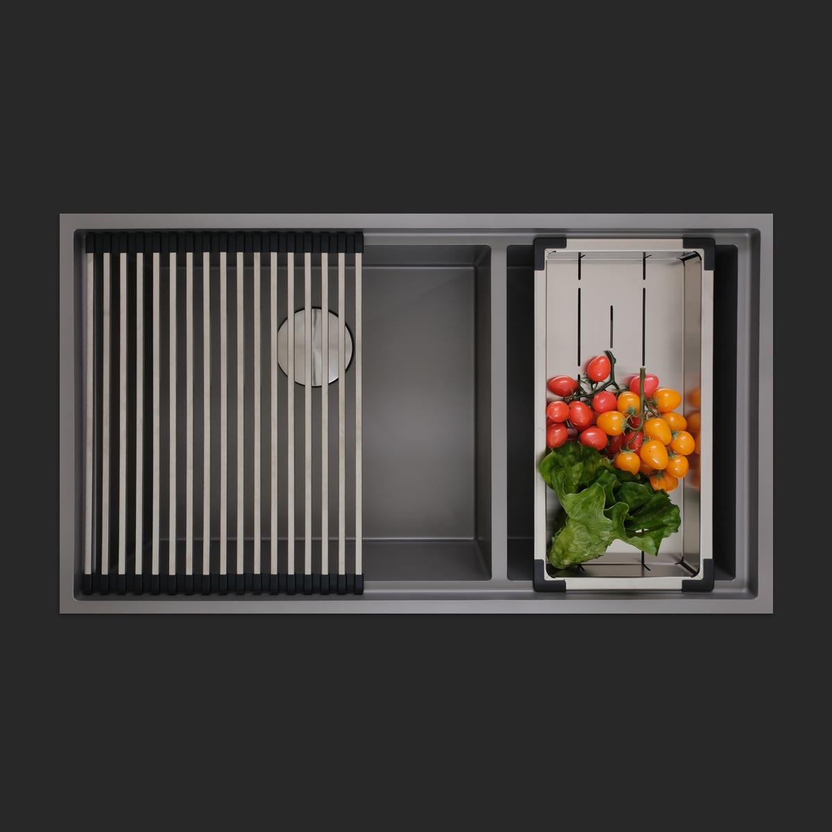 Asola El Yapımı Nano Eviye Seti 85x48 cm Mat Gri (Gun Grey)