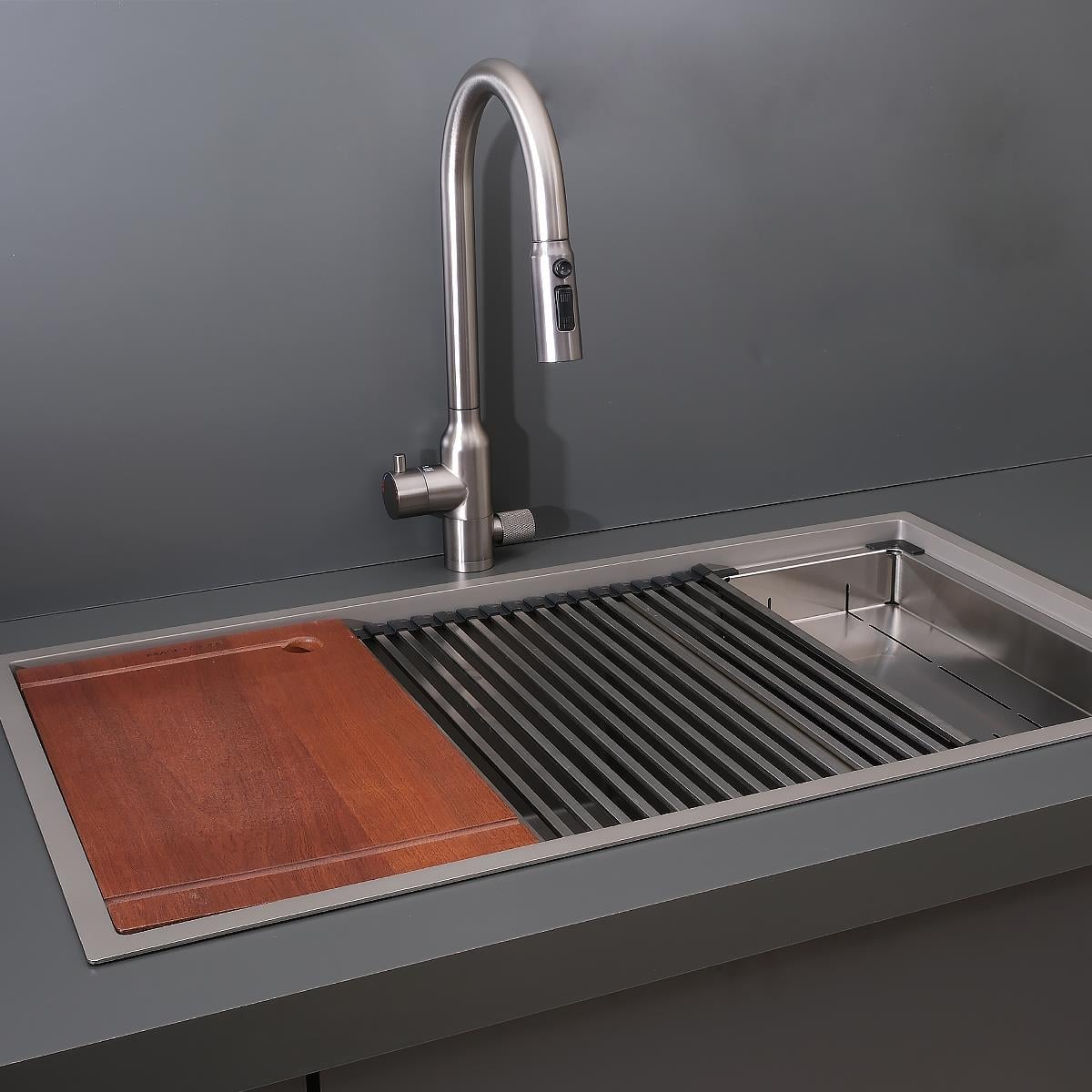 Asola El Yapımı Nano Eviye Seti 85x48 cm Mat Gri (Gun Grey)