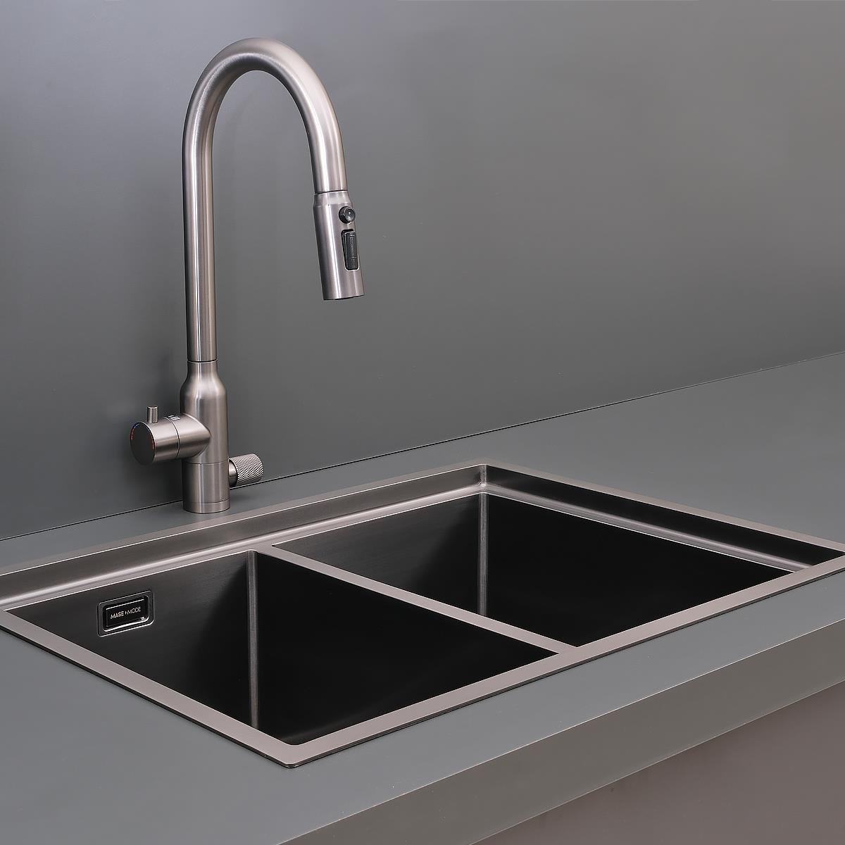 Asola El Yapımı PVD Eviye Seti 65x48 cm Siyah (Black)