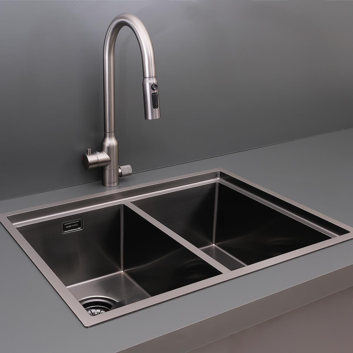 Asola El Yapımı PVD Eviye Seti 65x48 cm Siyah (Black)