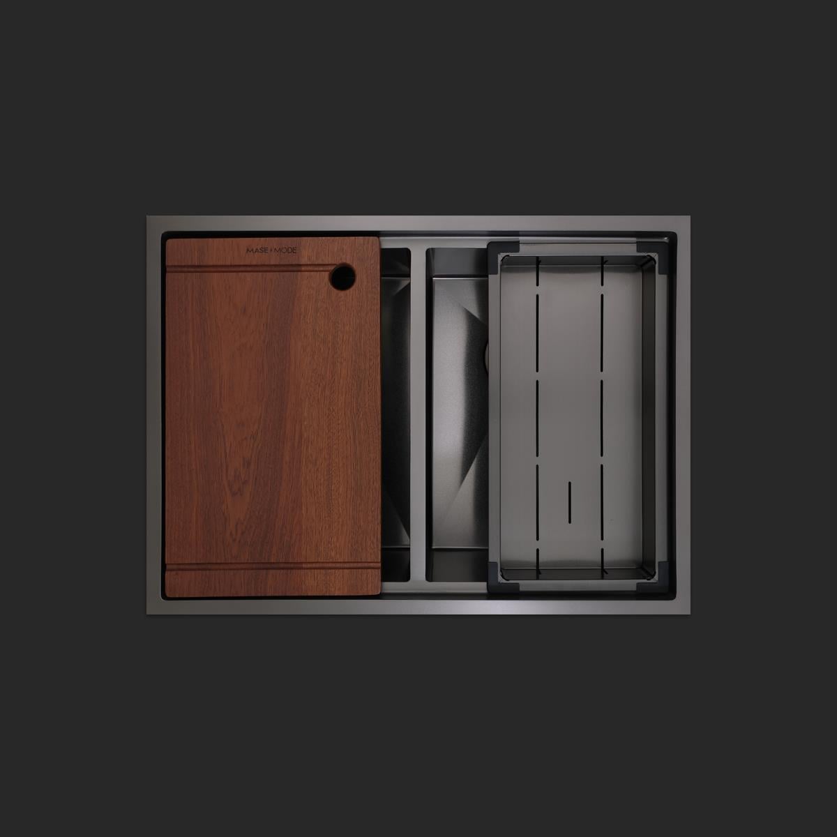 Asola El Yapımı PVD Eviye Seti 65x48 cm Siyah (Black)