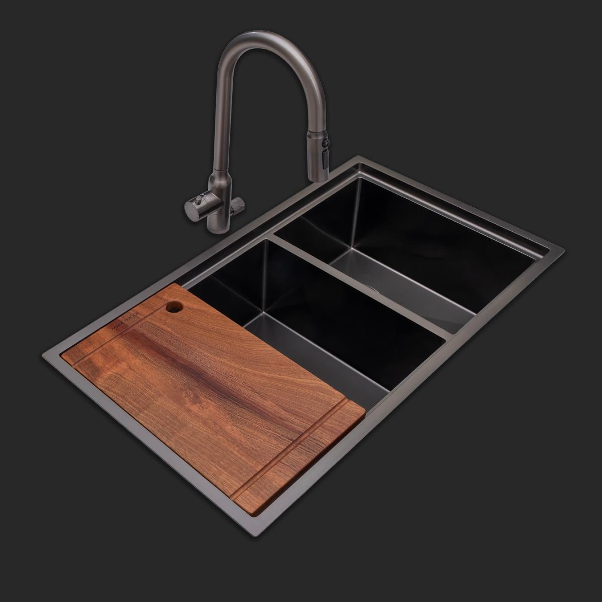 Asola El Yapımı PVD Eviye Seti 85*x48 cm Siyah (Black)