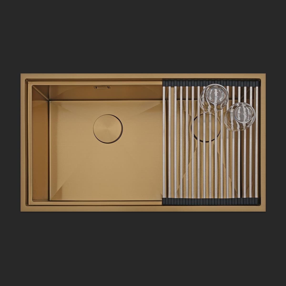 Asola  El Yapımı PVD Eviye Seti 85x48 cm Altın (Gold)