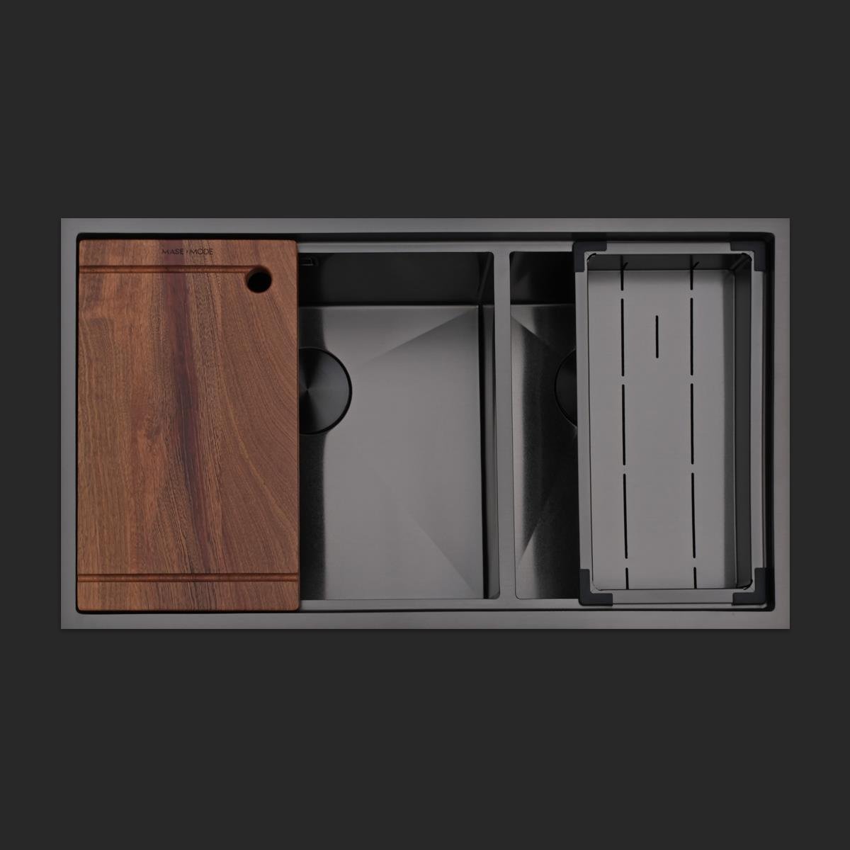 Asola El Yapımı PVD Eviye Seti 85*x48 cm Siyah (Black)