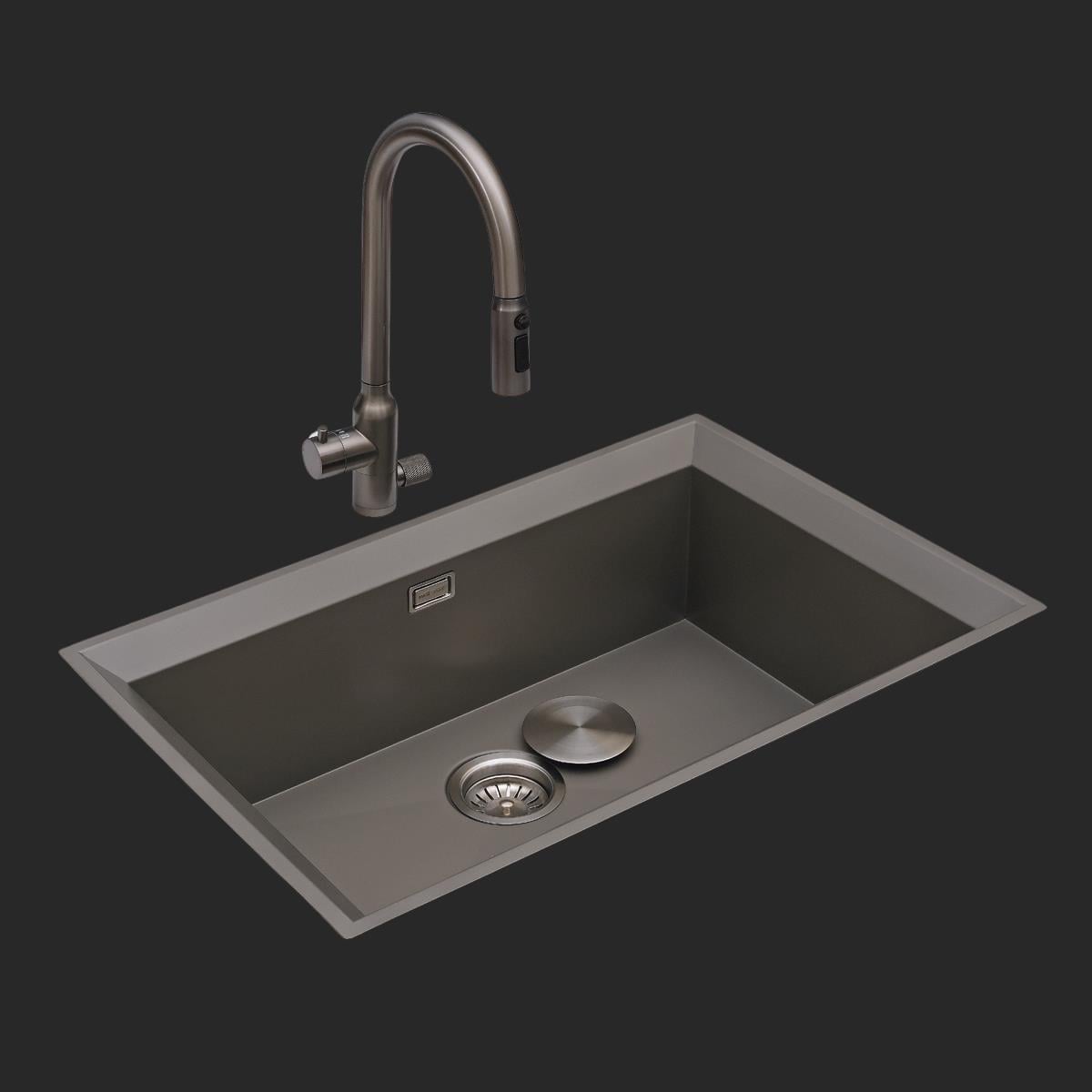 Astro El Yapımı Nano Eviye Seti 76x48 cm Mat Gri (Gun Grey)