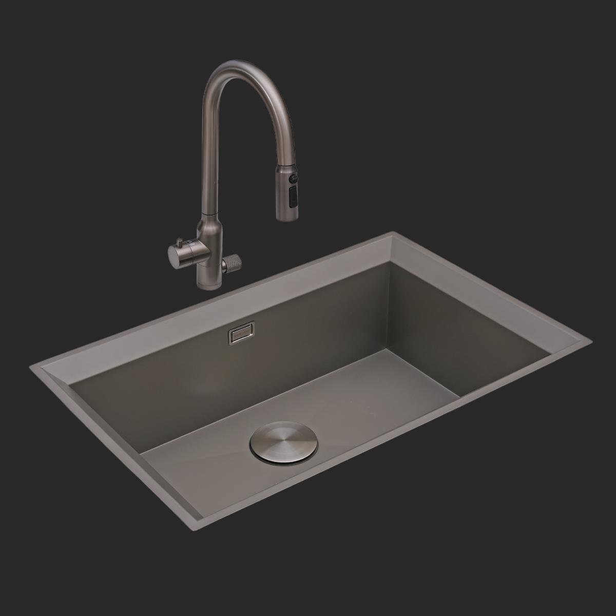 Astro El Yapımı Nano Eviye Seti 76x48 cm Mat Gri (Gun Grey)