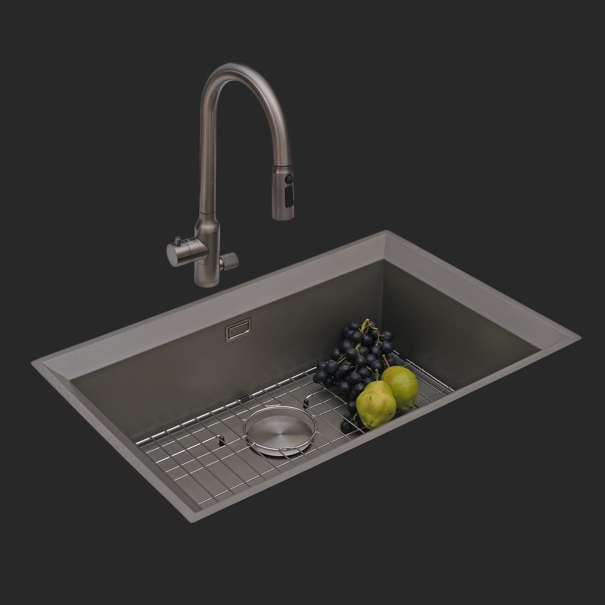 Astro El Yapımı Nano Eviye Seti 76x48 cm Mat Gri (Gun Grey)