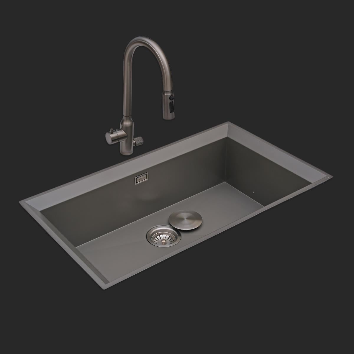 Astro El Yapımı Nano Eviye Seti 85x48 cm Mat Gri (Gun Grey)