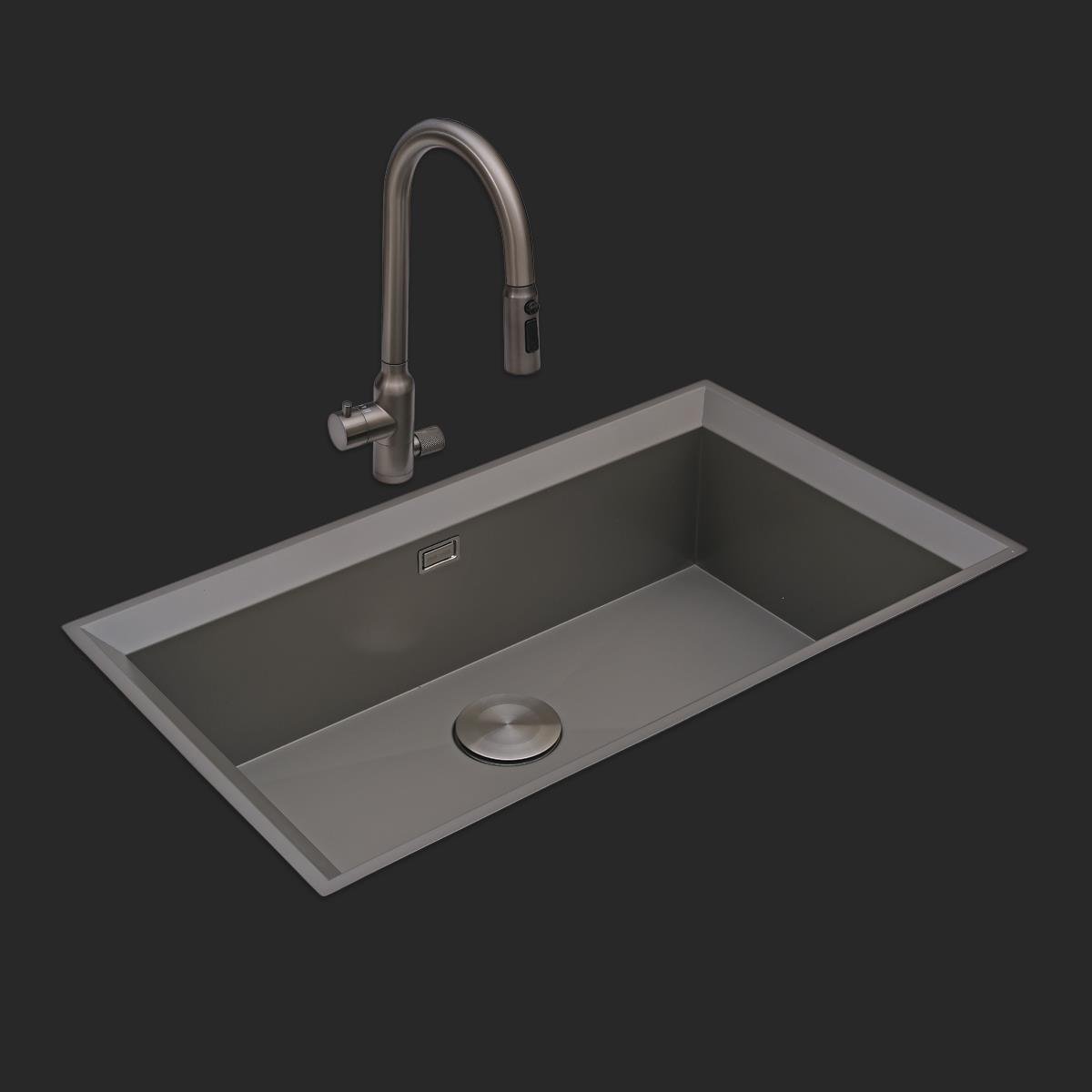 Astro El Yapımı Nano Eviye Seti 85x48 cm Mat Gri (Gun Grey)