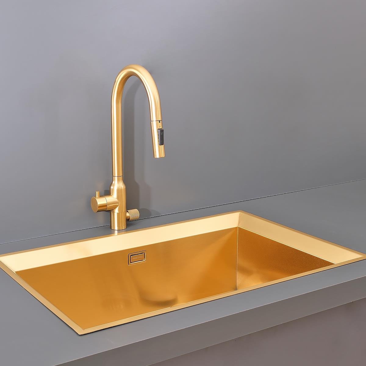 Astro El Yapımı PVD Eviye Seti 76x48 cm Altın (Gold)