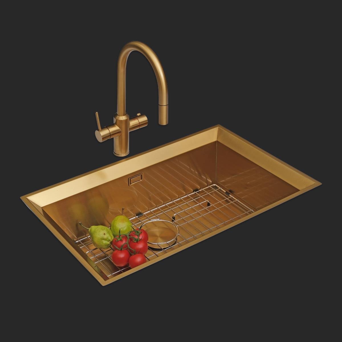 Astro El Yapımı PVD Eviye Seti 76x48 cm Altın (Gold)