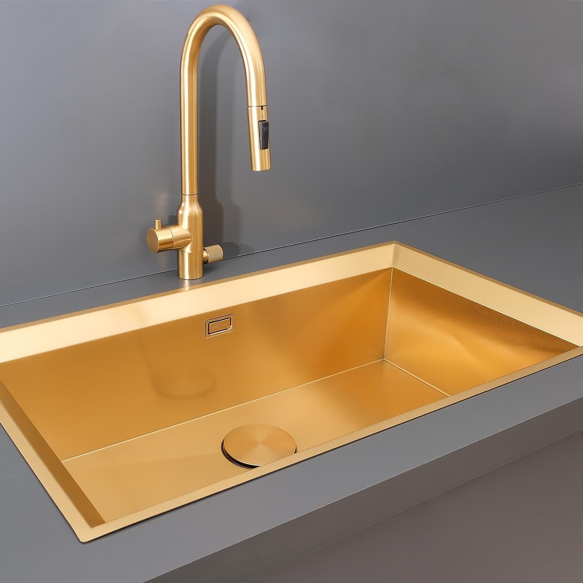 Astro El Yapımı PVD Eviye Seti 85x48 cm Altın (Gold)
